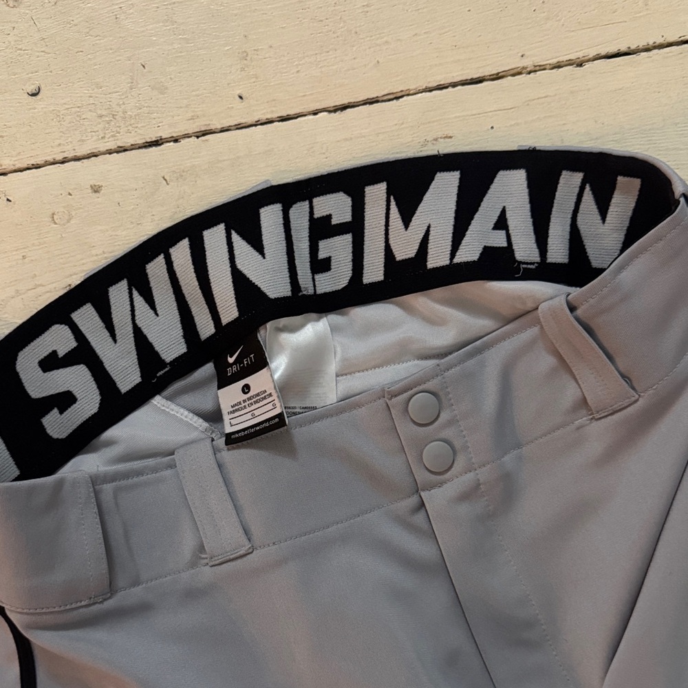 Nike Light Gray Dri-FIT Baseball Pants with Black Accents - Picture 9 of 9
